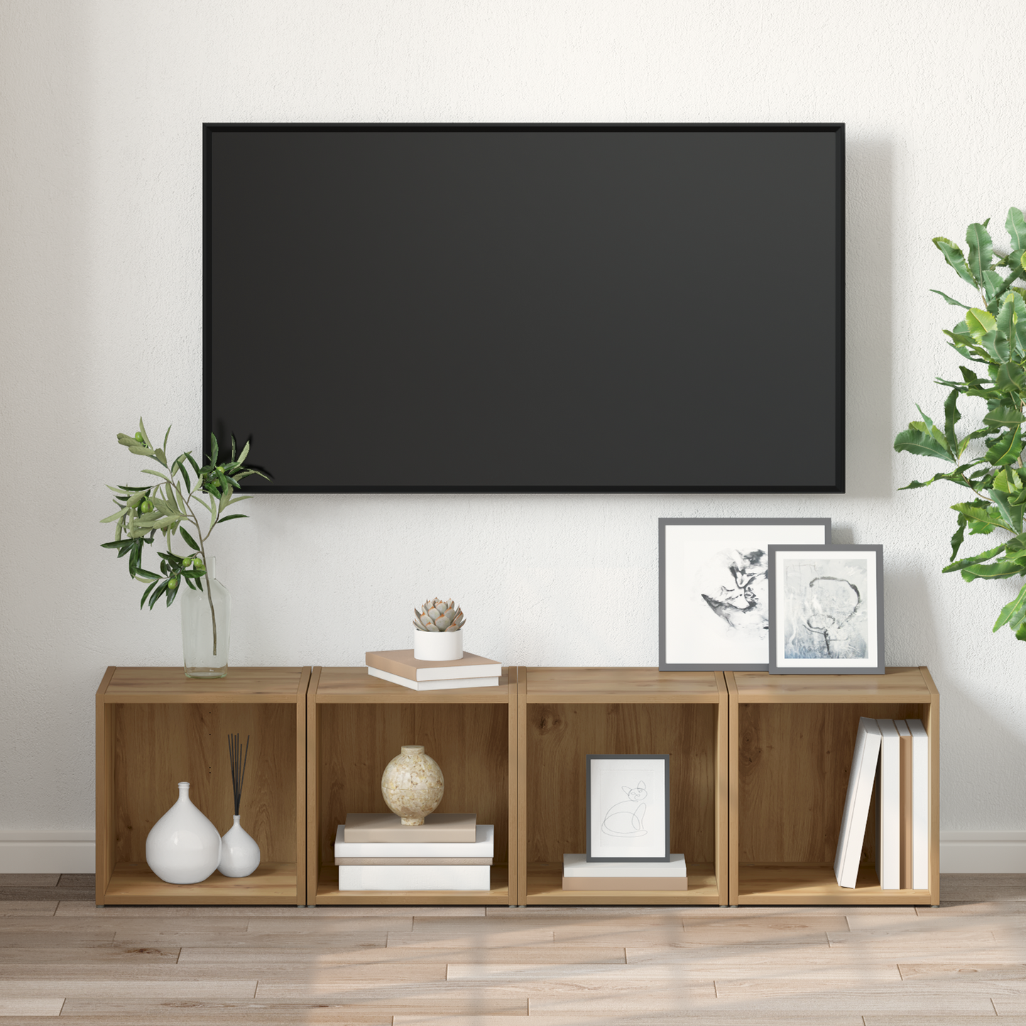 TV Cabinet Set Wall-mounted 4 pcs Artisan Oak 37 x 35 x 37.5 cm