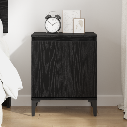 Bedside Cabinet Black Oak 40 x 30 x 50 cm Engineered Wood