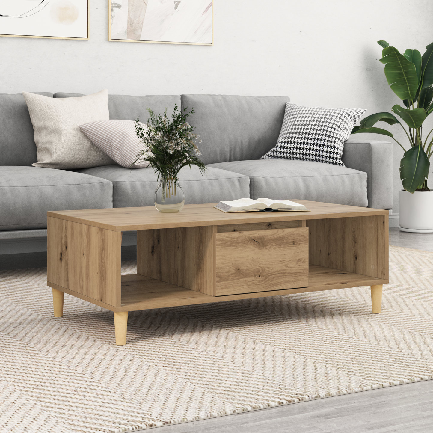 Coffee Table Artisan Oak 102 x 55 x 35 cm Engineered Wood