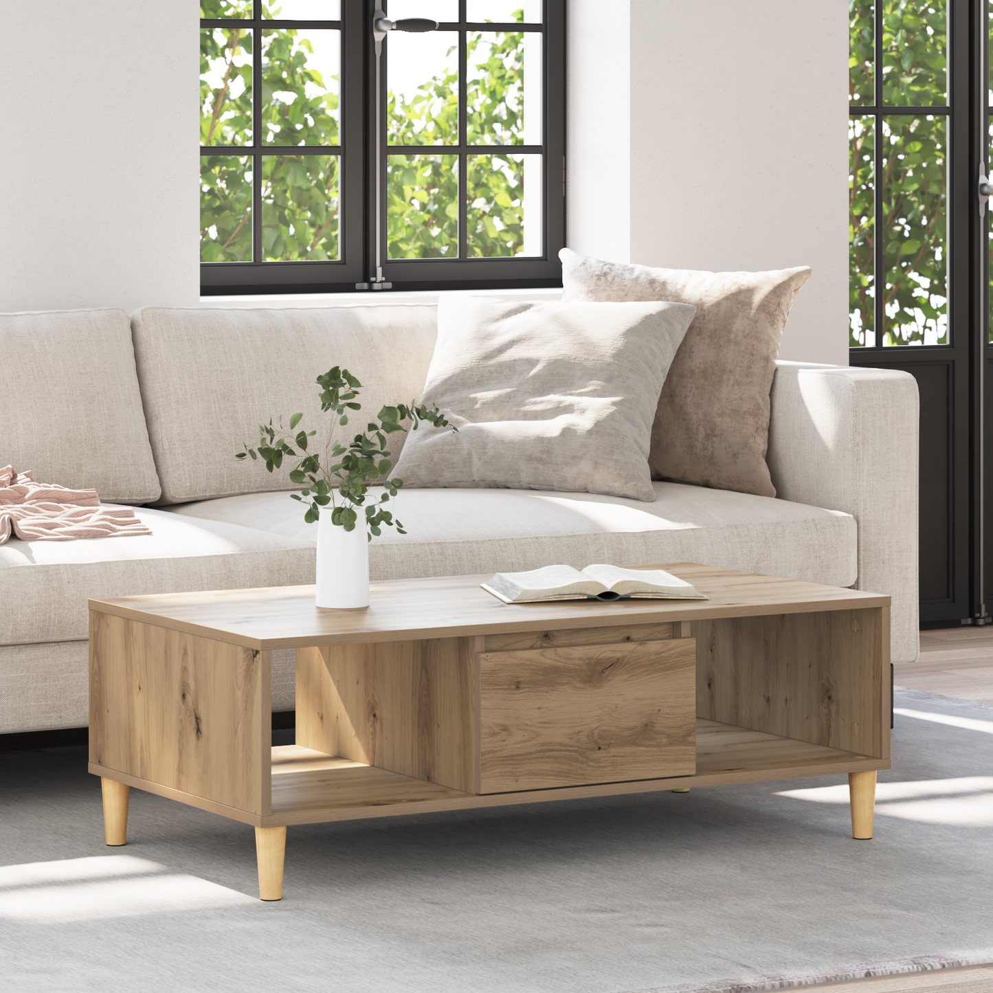 Coffee Table Artisan Oak 102 x 55 x 35 cm Engineered Wood