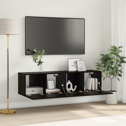TV Cabinet Set 2 pcs Black 60 x 30 x 30 cm Engineered Wood