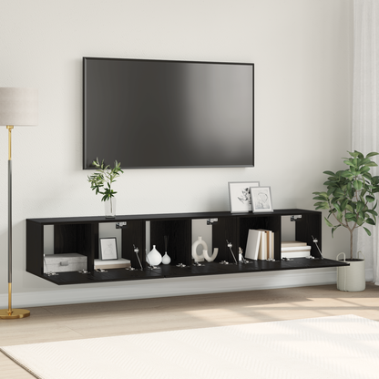TV Cabinet Set 3 pcs Black 60 x 30 x 30 cm Engineered Wood