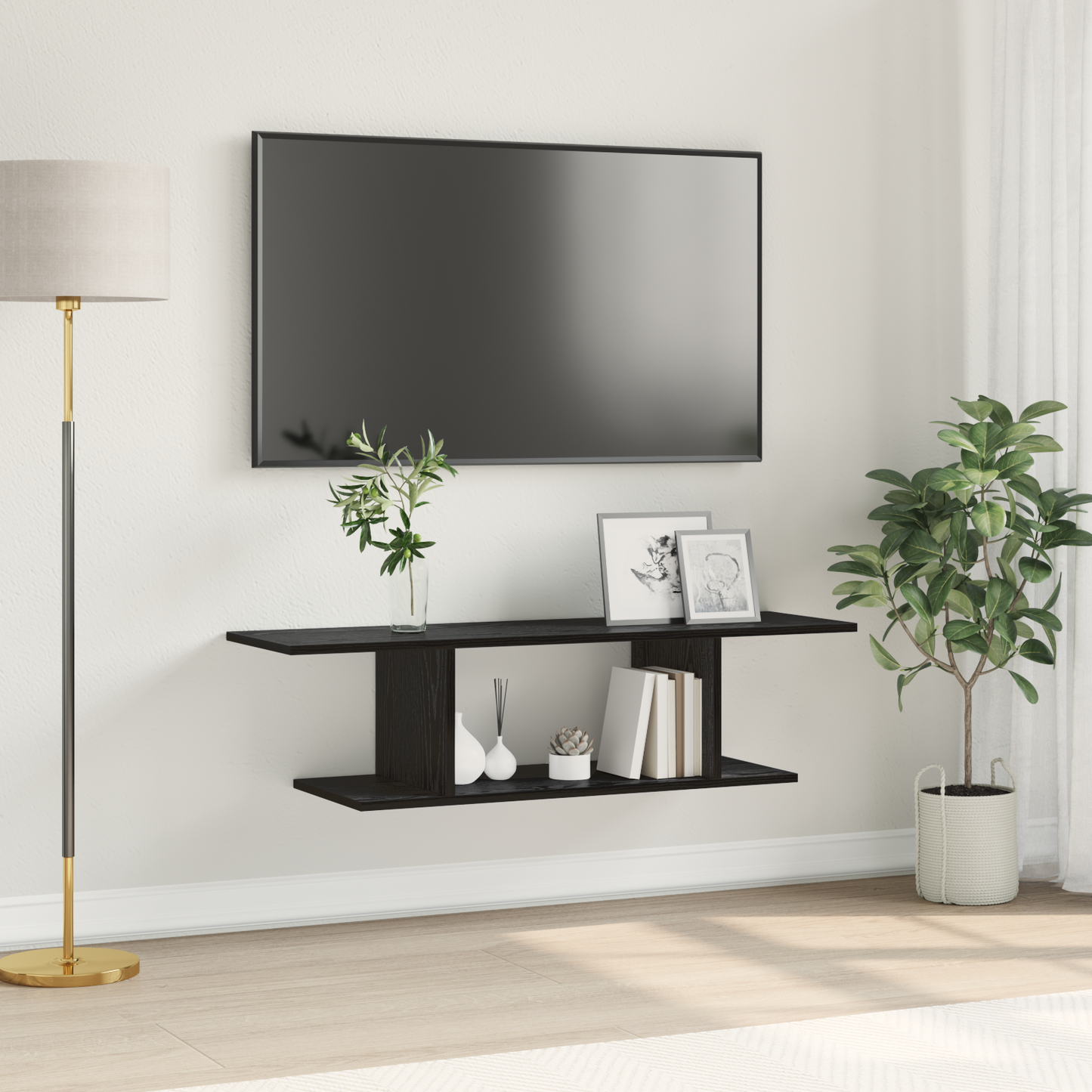 TV Cabinet Set Black 103 x 30 x 26.5 cm Engineered Wood