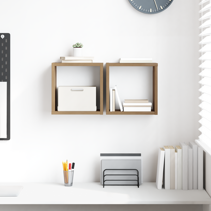 Wall Shelves with Shelf 2 pcs Artisan Oak Engineered Wood