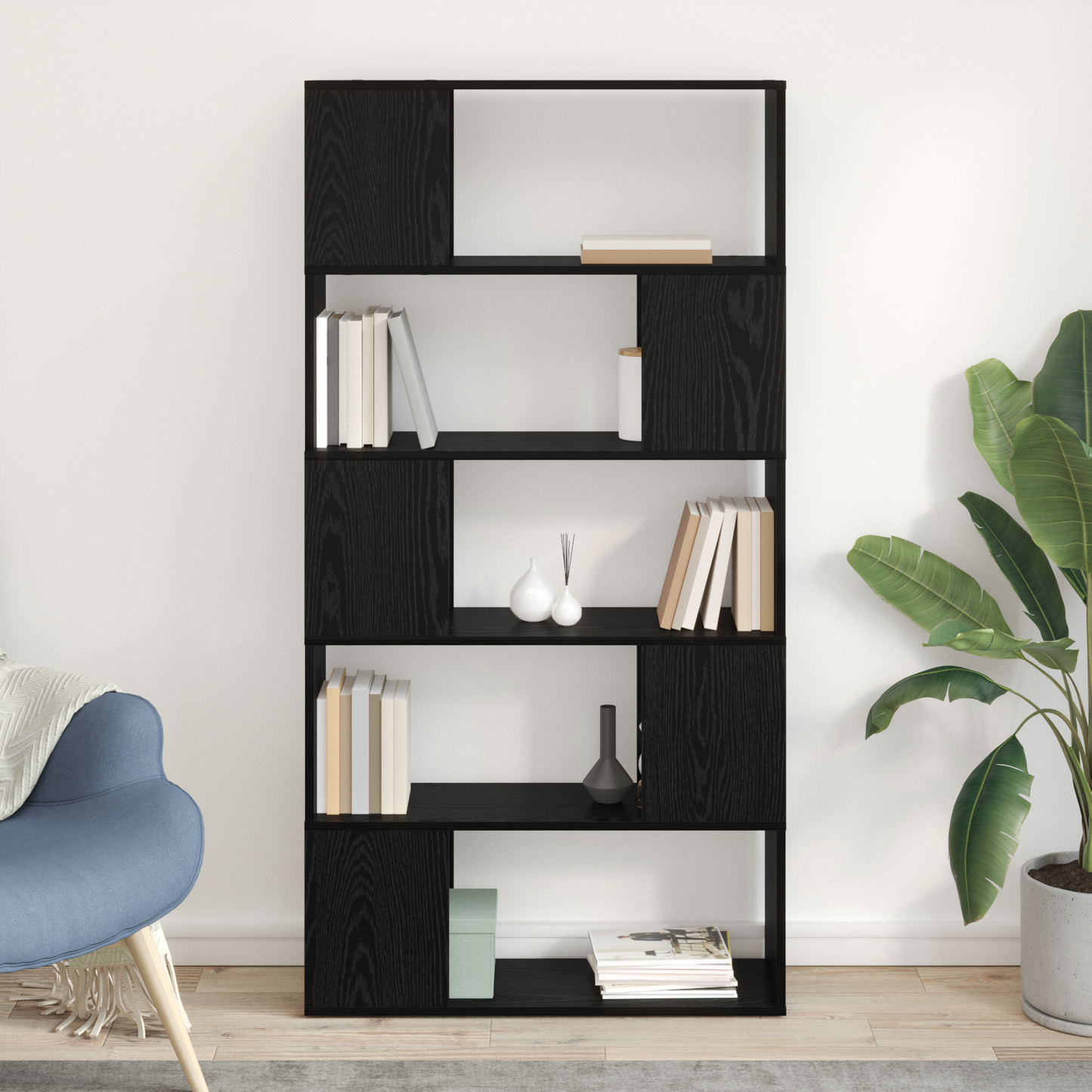 TV Cabinet Set Black 80 x 24 x 156 cm Engineered Wood