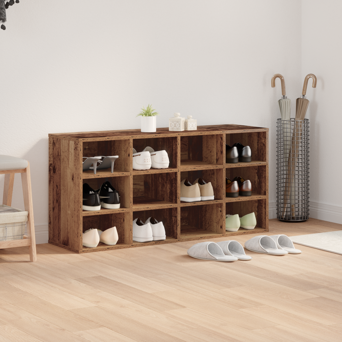 Shoe Cabinet Old Wood 103 x 30 x 51 cm Engineered Wood