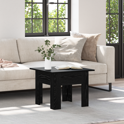 Coffee Table Black Oak 55 x 55 x 42 cm Engineered Wood