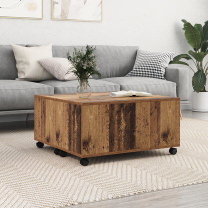 Coffee Table Old Wood 75 x 75 x 38 cm Engineered Wood