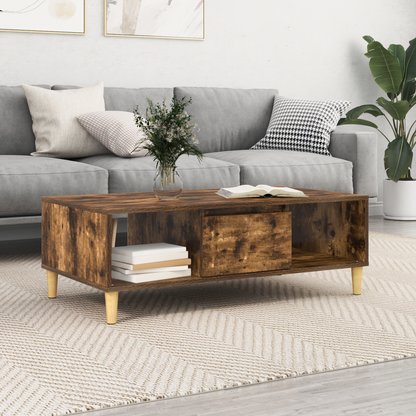 Coffee Table Smoked Oak 102 x 55 x 35 cm Engineered Wood
