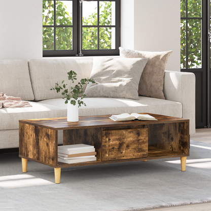 Coffee Table Smoked Oak 102 x 55 x 35 cm Engineered Wood