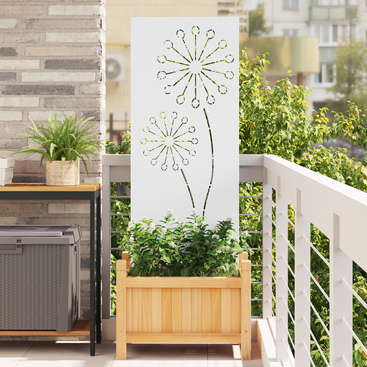 Garden Privacy Screen White 50 x 140 cm Cold-rolled steel
