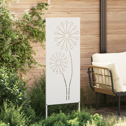 Garden Privacy Screen White 50 x 140 cm Cold-rolled steel