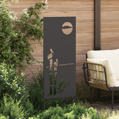 Garden Privacy Screen Black 50 x 140 cm Cold-rolled steel