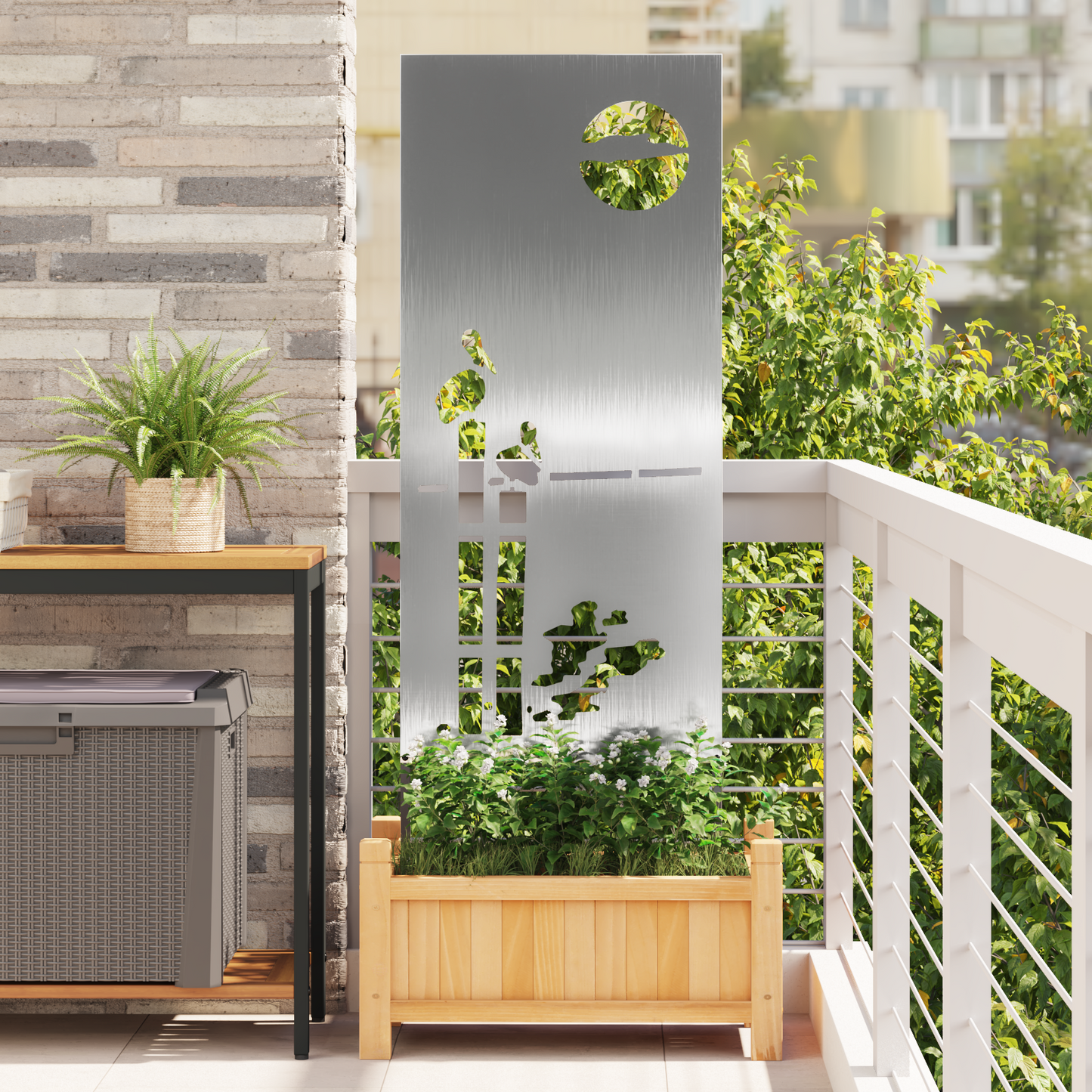 Garden Privacy Screen Silver 50 x 140 cm Stainless steel