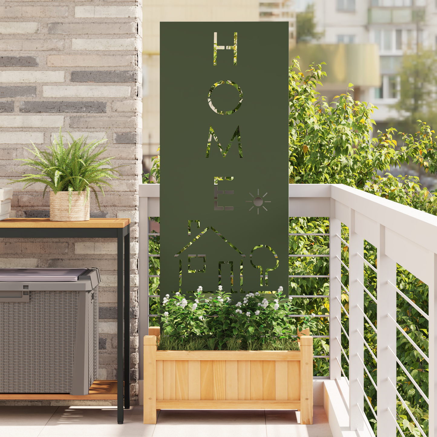 Garden Privacy Screen Olive green 50 x 140 cm Cold-rolled steel