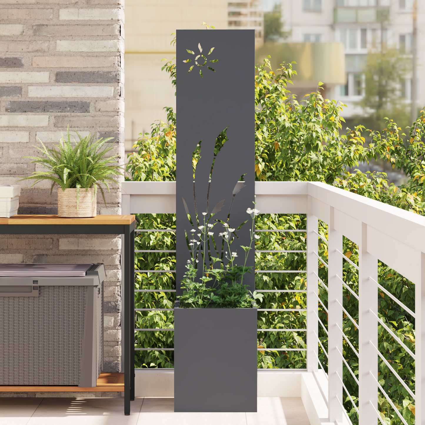 Garden Privacy Screen Anthracite 32 x 150 cm Cold-rolled steel