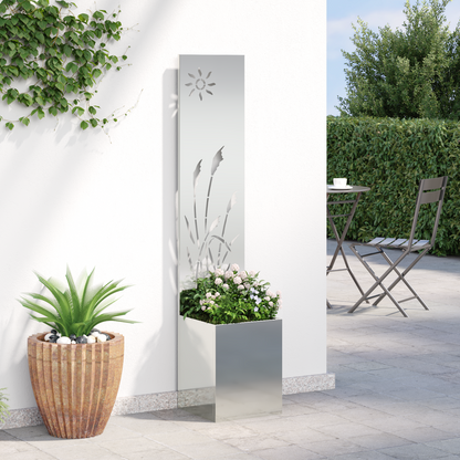 Garden Privacy Screen Silver 32 x 150 cm Galvanised steel