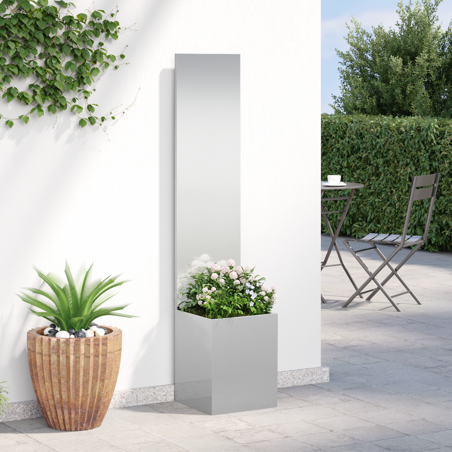 Garden Privacy Screen Sliver 32 x 150 cm Stainless steel