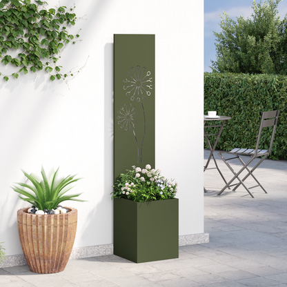 Garden Privacy Screen Olive green 32 x 150 cm Cold-rolled steel