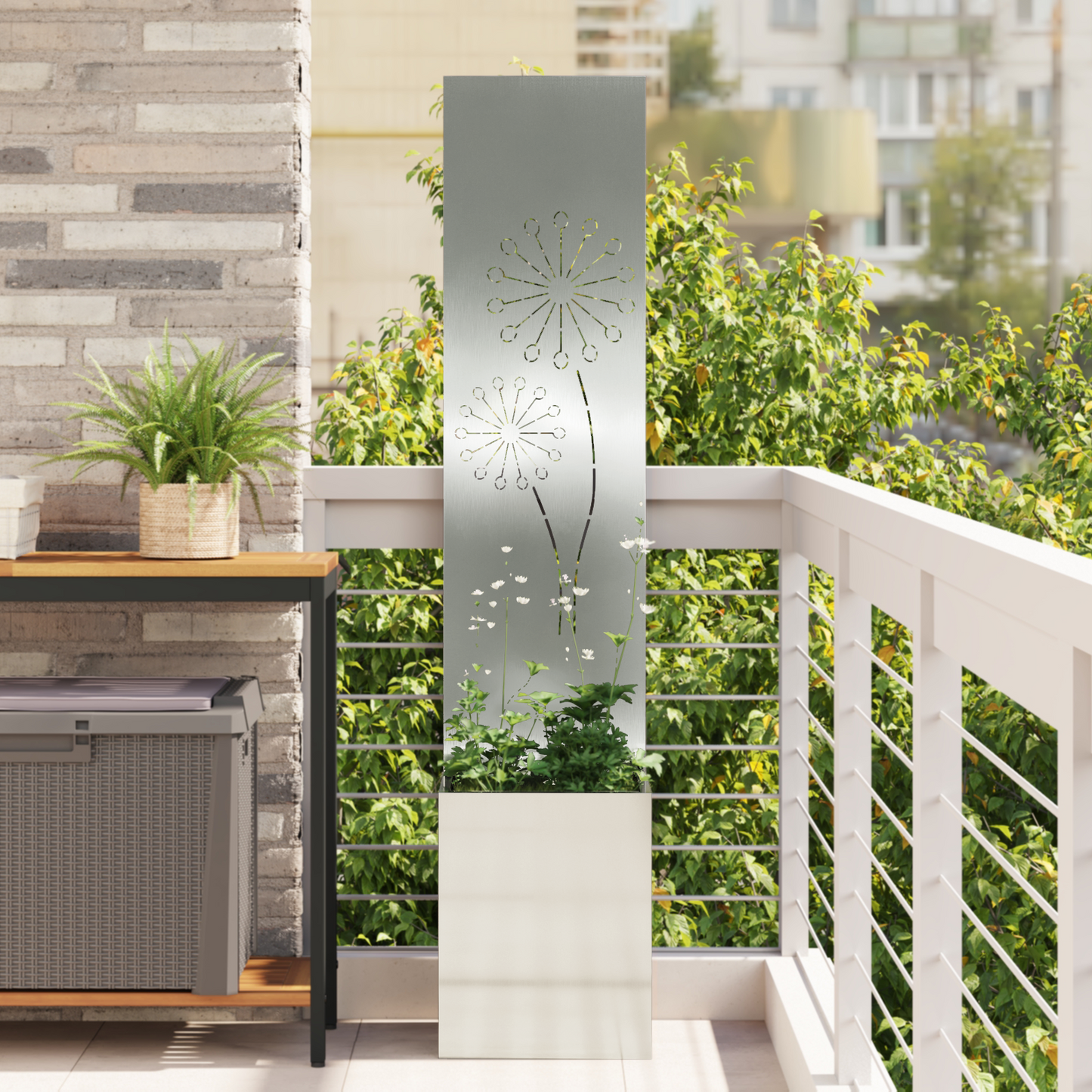Garden Privacy Screen Silver 32 x 150 cm Galvanised steel
