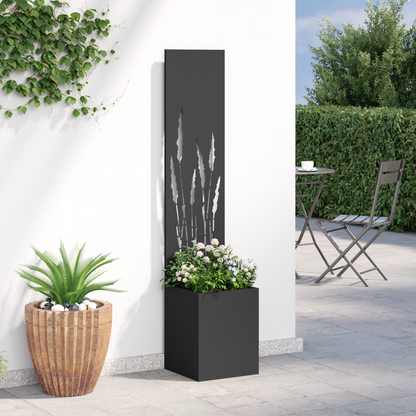 Garden Privacy Screen Black 32 x 32 x 150 cm Cold-rolled steel