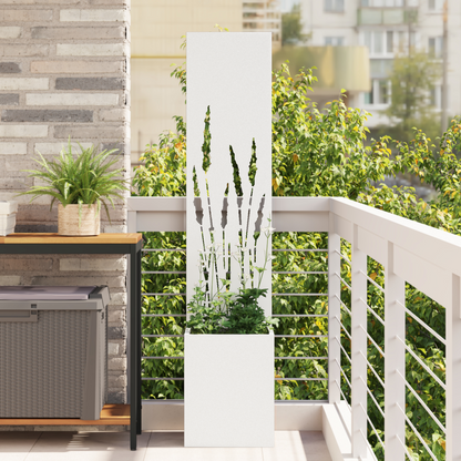 Garden Privacy Screen White 32 x 150 cm Cold-rolled steel