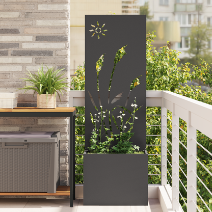Garden Privacy Screen Black 50 x 150 cm Cold-rolled steel