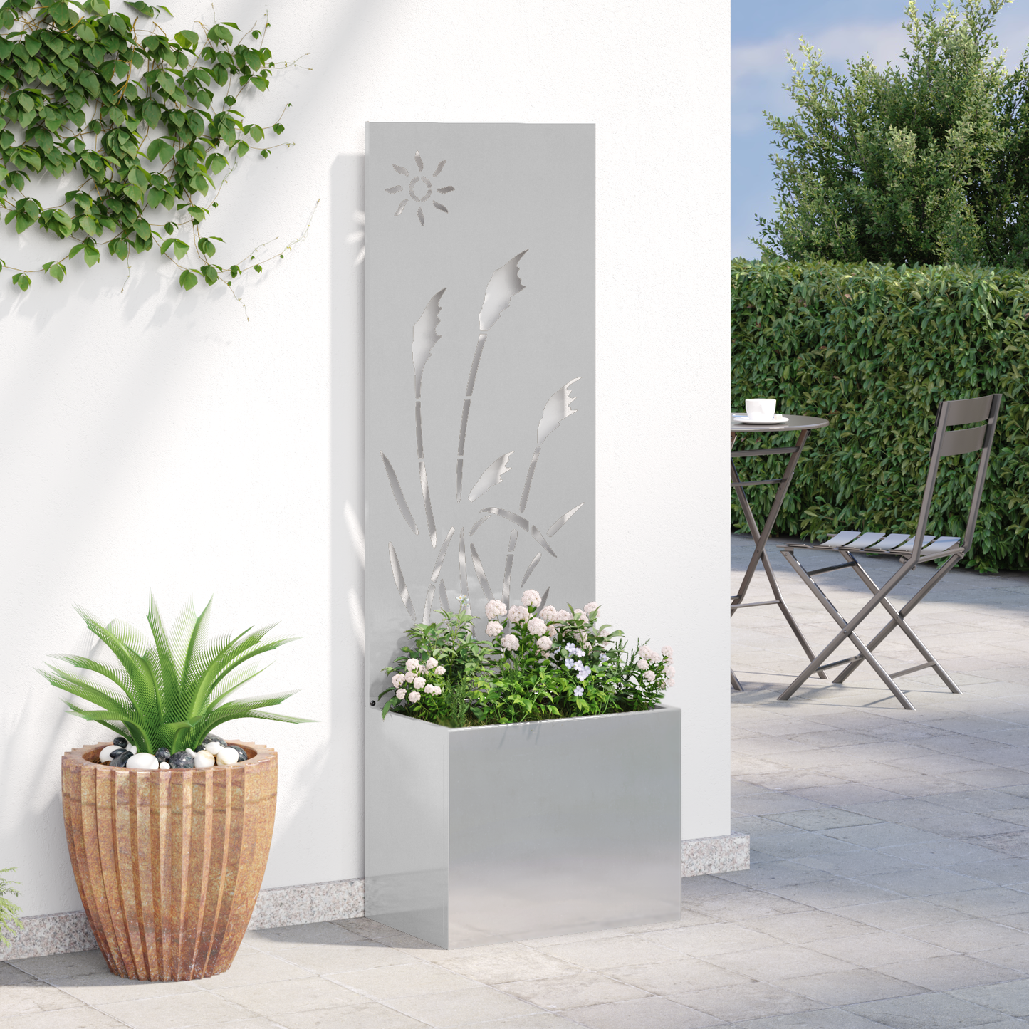 Garden Privacy Screen Sliver 50 x 150 cm Stainless steel