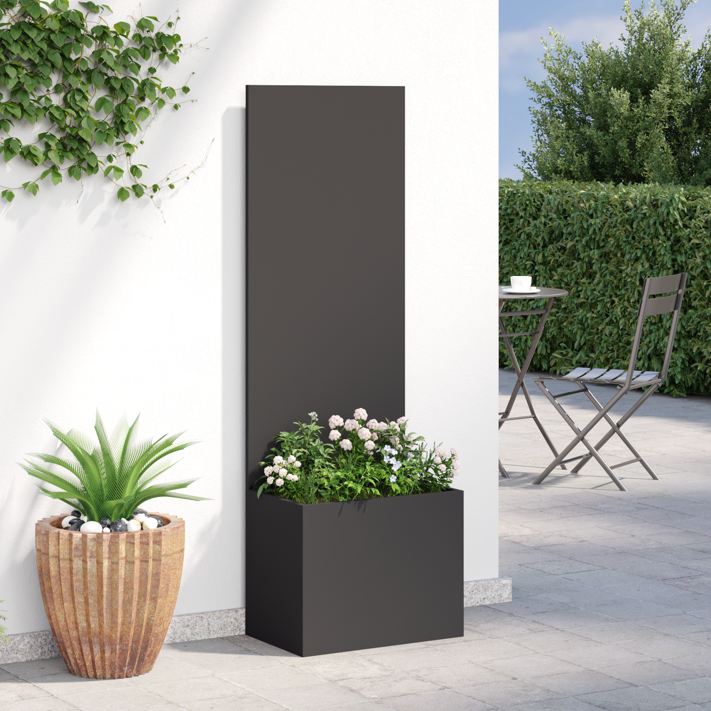 Garden Privacy Screen Black 50 x 150 cm Cold-rolled steel