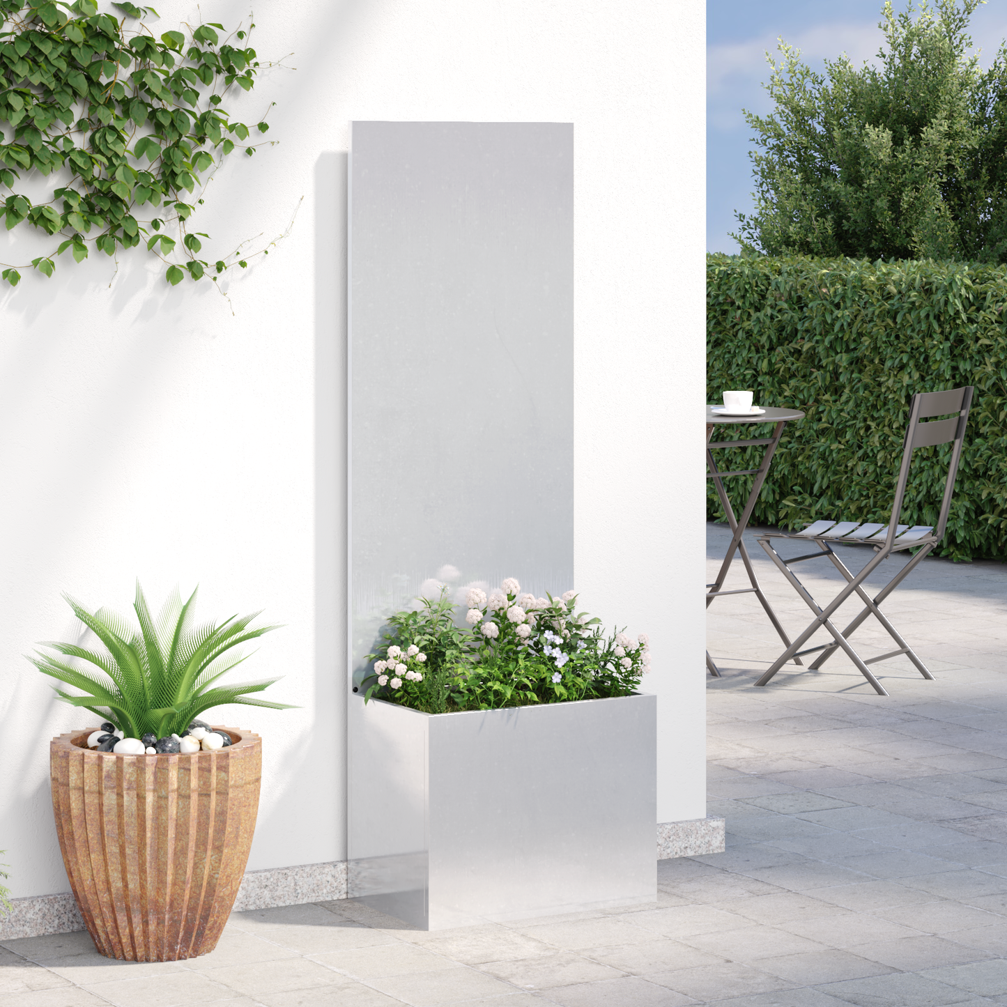 Garden Privacy Screen Sliver 50 x 32 x 150 cm Stainless steel