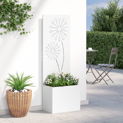 Garden Privacy Screen White 50 x 150 cm Cold-rolled steel