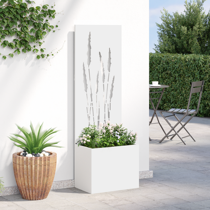 Garden Privacy Screen White 50 x 150 cm Cold-rolled steel