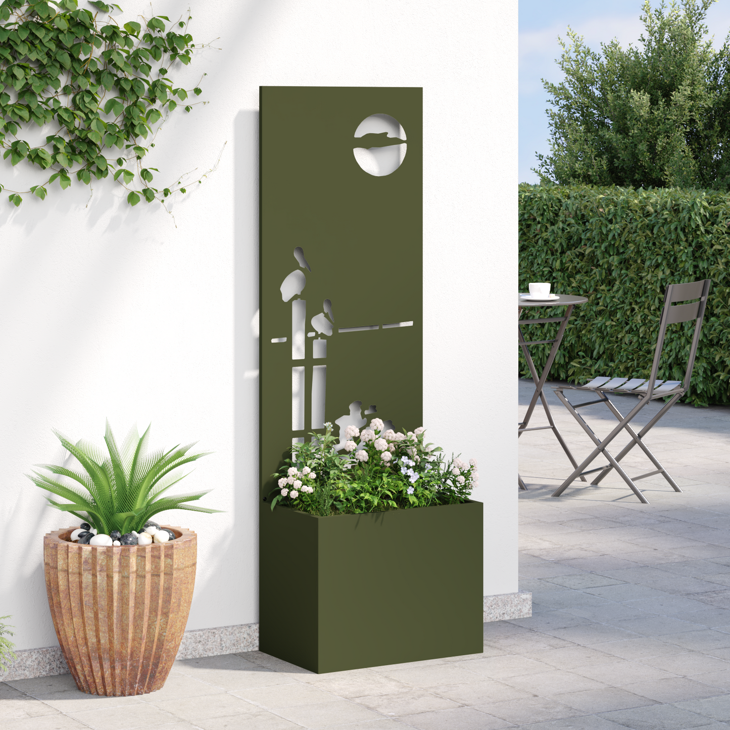 Garden Privacy Screen Olive green 50 x 150 cm Cold-rolled steel