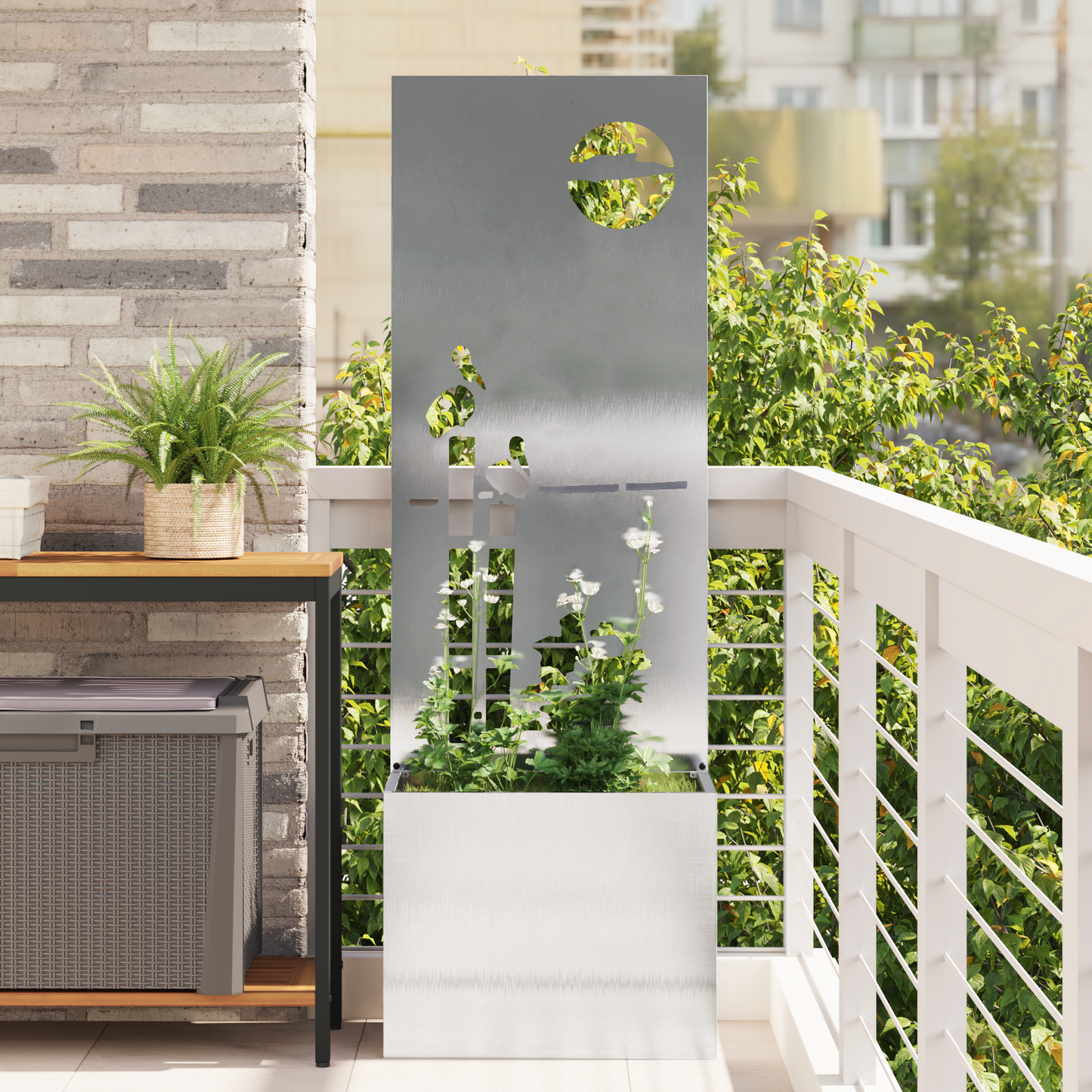 Garden Privacy Screen Sliver 50 x 150 cm Stainless steel