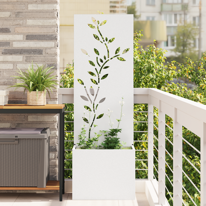 Garden Privacy Screen White 50 x 150 cm Cold-rolled steel