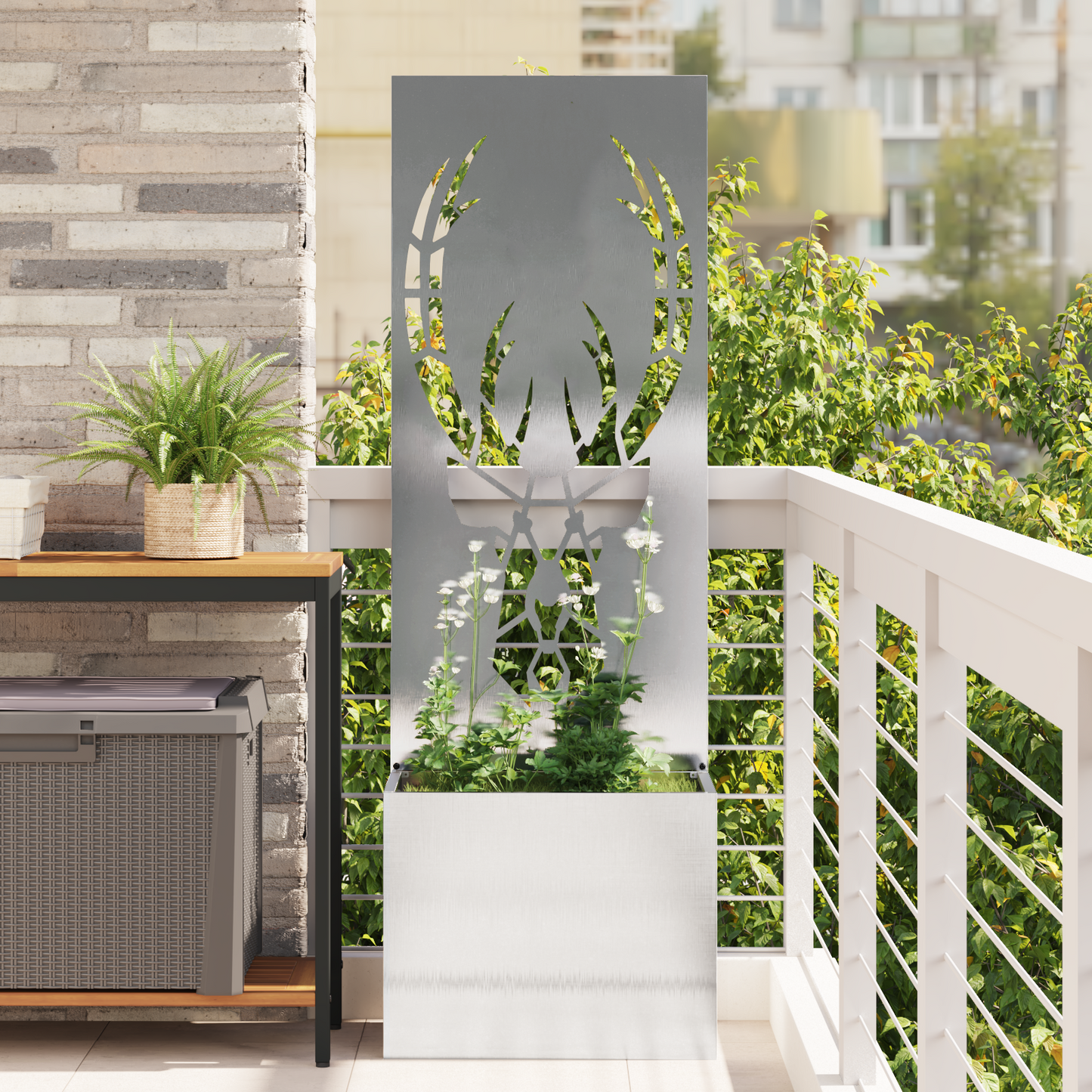 Garden Privacy Screen Sliver 50 x 150 cm Stainless steel