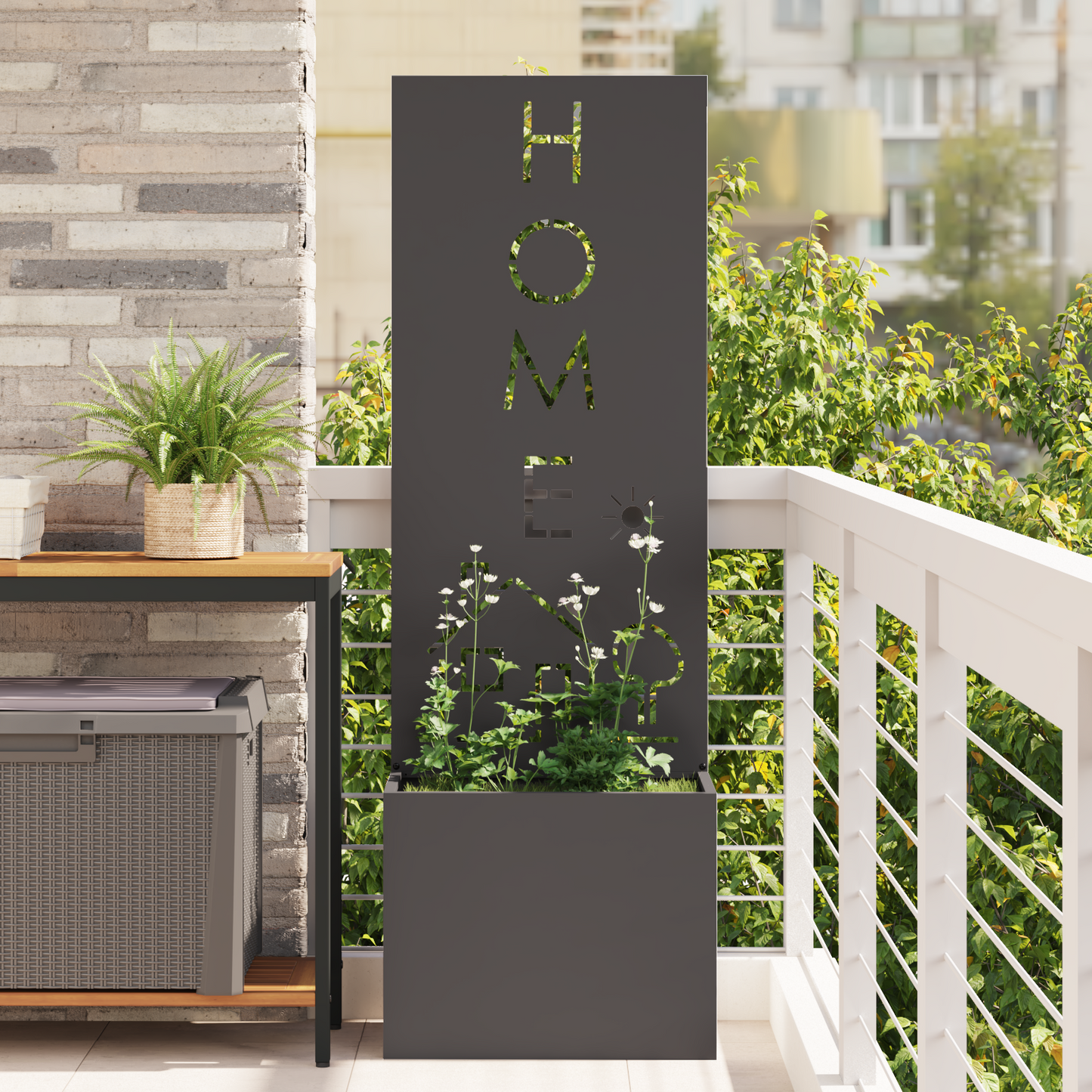 Garden Privacy Screen Black 50 x 150 cm Cold-rolled steel