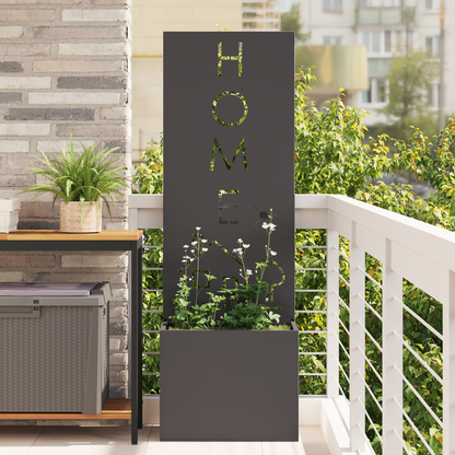 Garden Privacy Screen Black 50 x 150 cm Cold-rolled steel