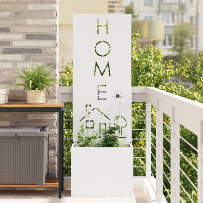 Garden Privacy Screen White 50 x 150 cm Cold-rolled steel