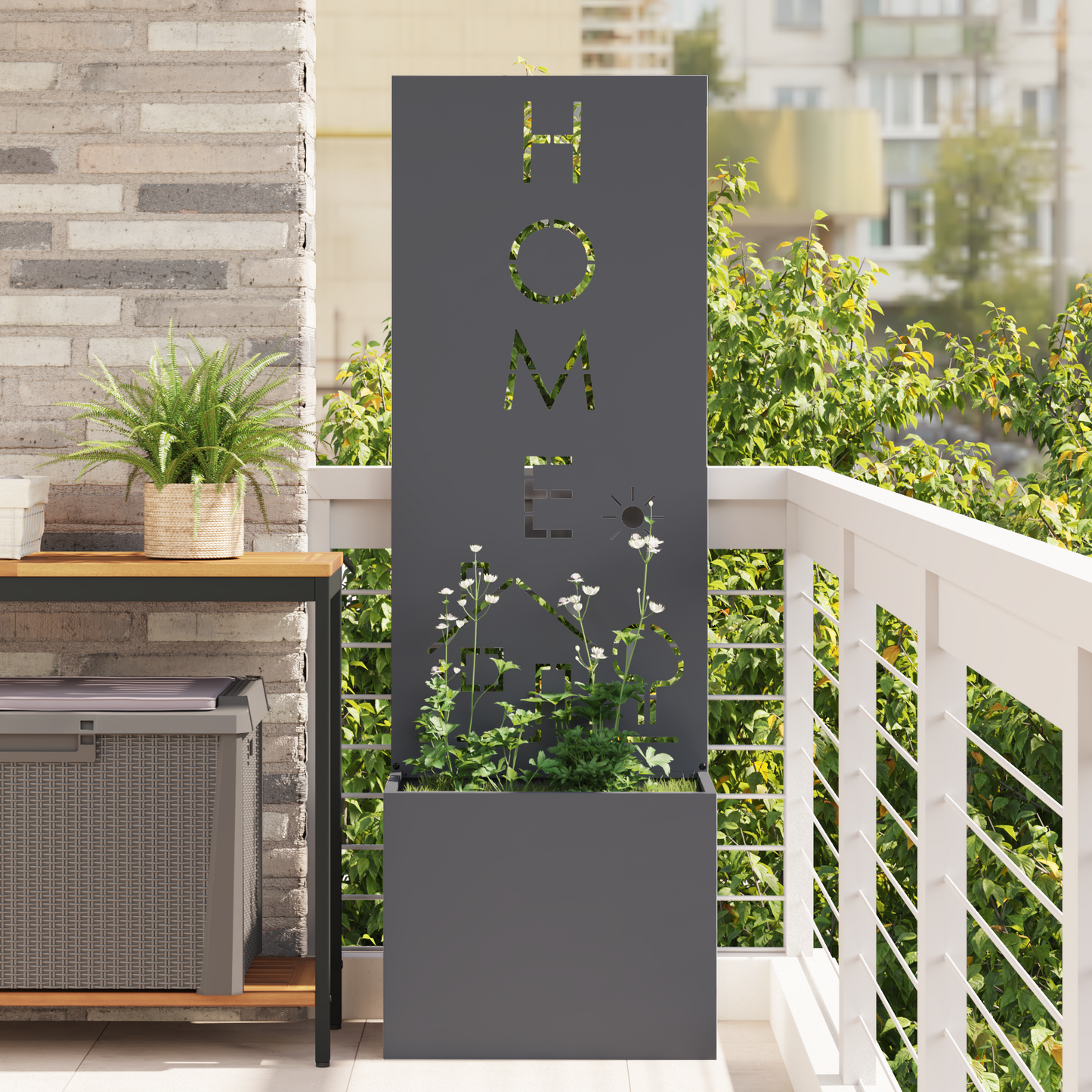 Garden Privacy Screen Anthracite 50 x 150 cm Cold-rolled steel