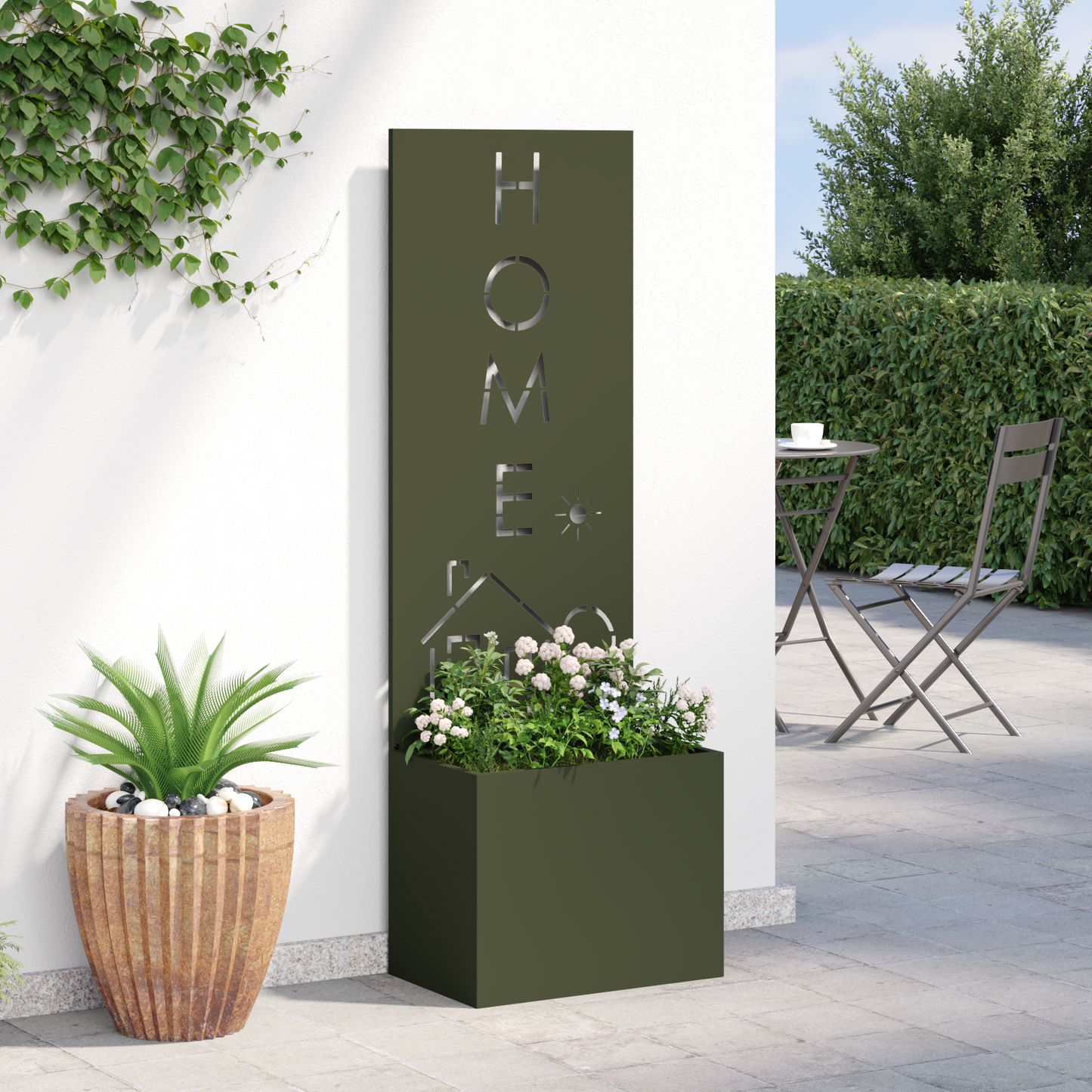 Garden Privacy Screen Olive green 50 x 150 cm Cold-rolled steel