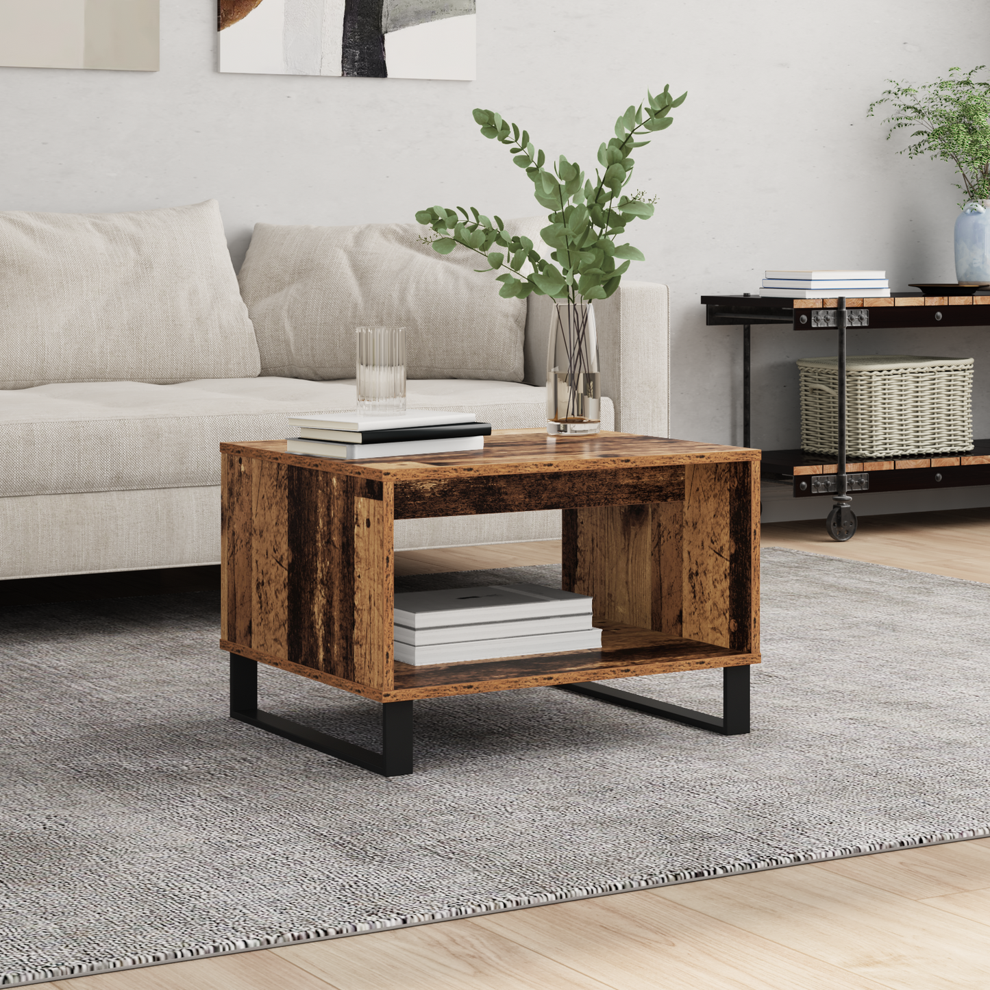 Coffee Table Old wood 60 x 50 x 40 cm Engineered wood