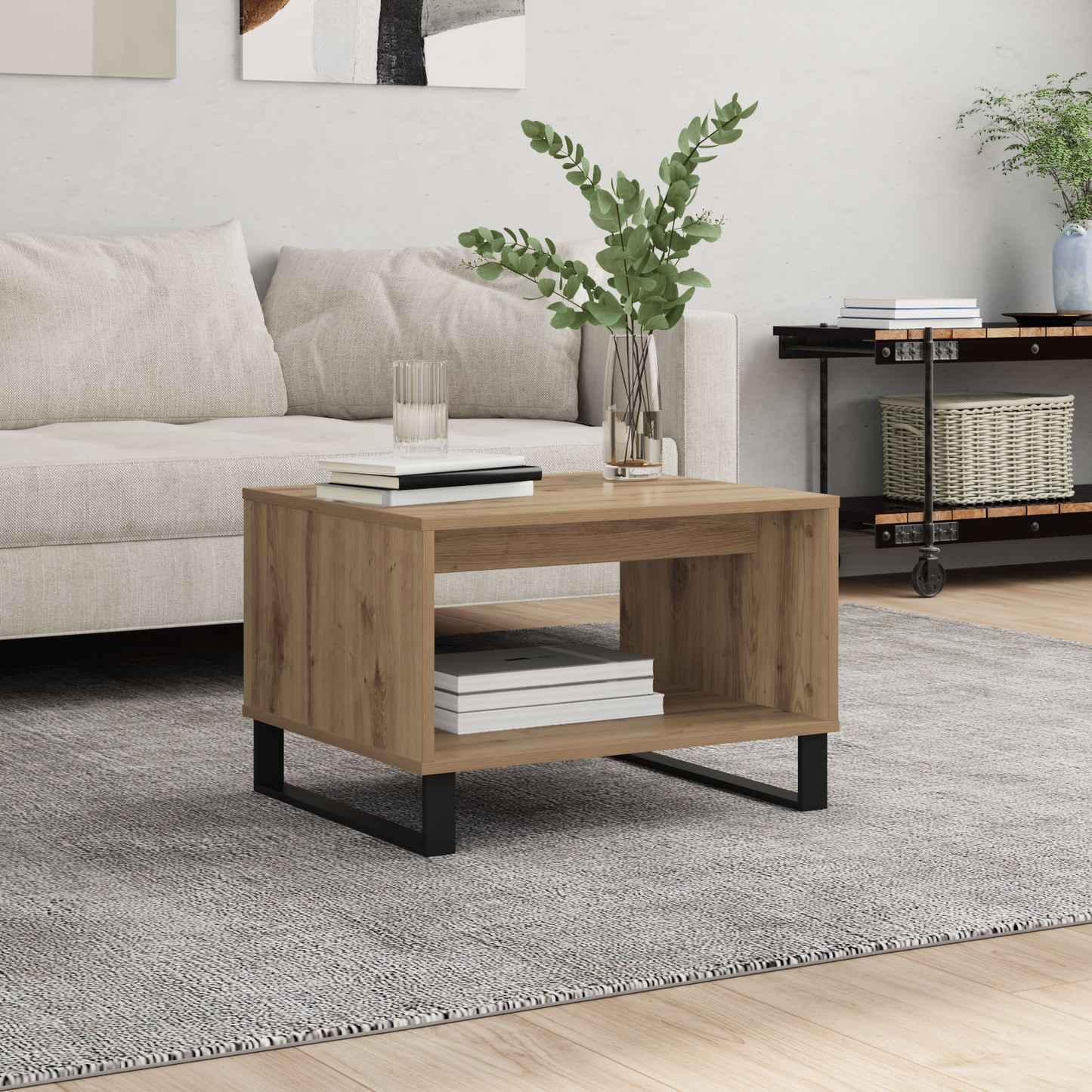 Coffee Table Artisan oak 60 x 50 x 40 cm Engineered wood