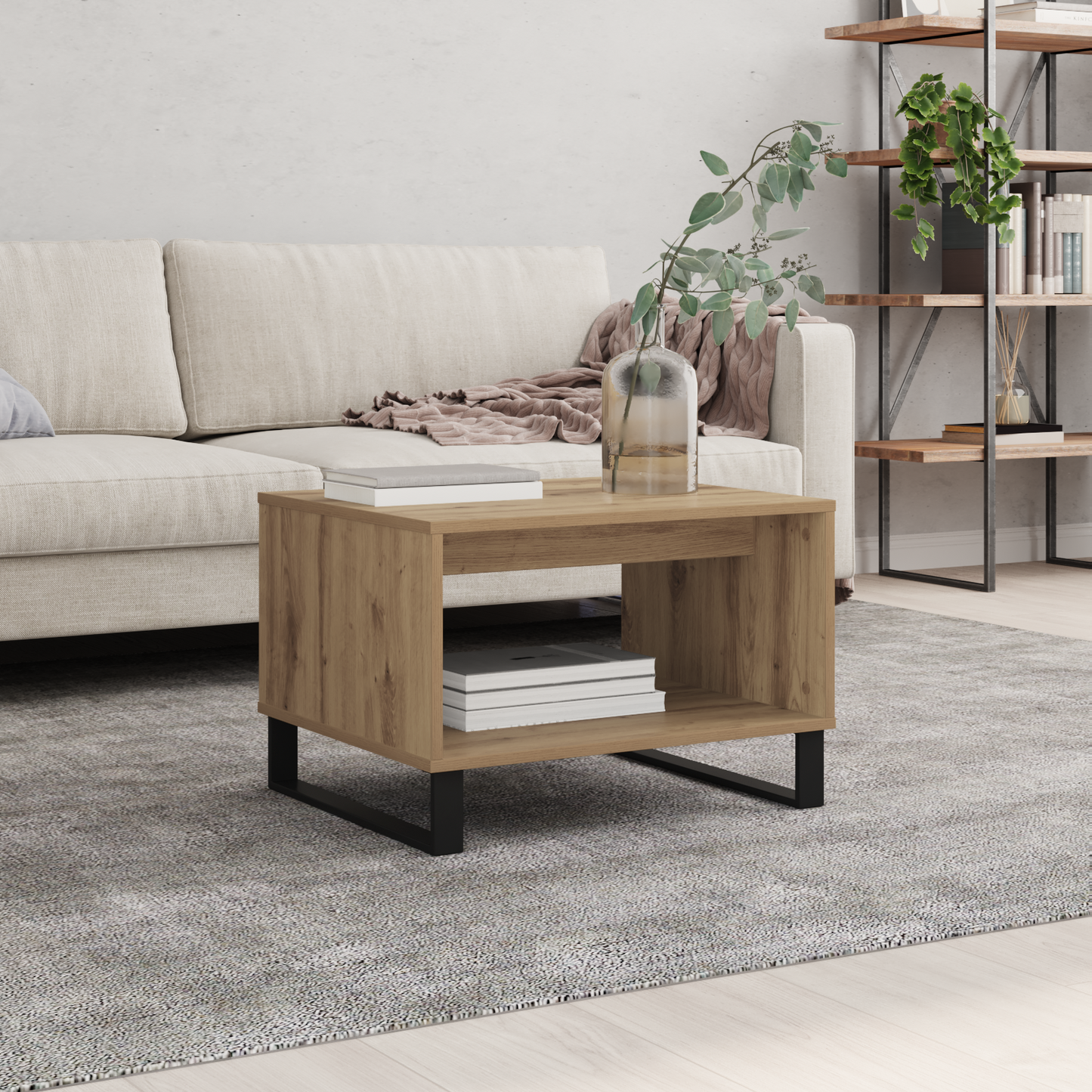 Coffee Table Artisan oak 60 x 50 x 40 cm Engineered wood