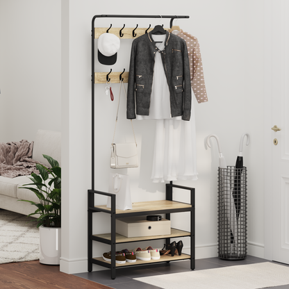 Coat Rack Sonoma Oak 75 x 34 x 184 cm Engineered wood