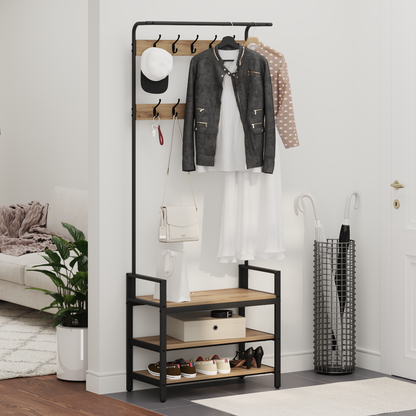 Coat Rack Artisan Oak 75 x 34 x 184 cm Engineered wood